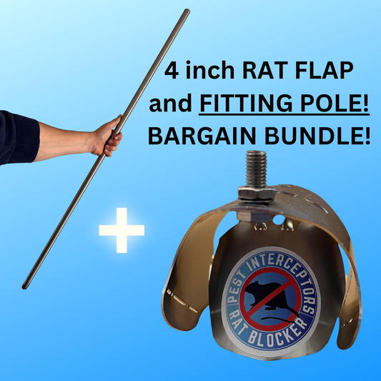 4 inch RAT FLAP + Fitting pole BARGAIN BUNDLE