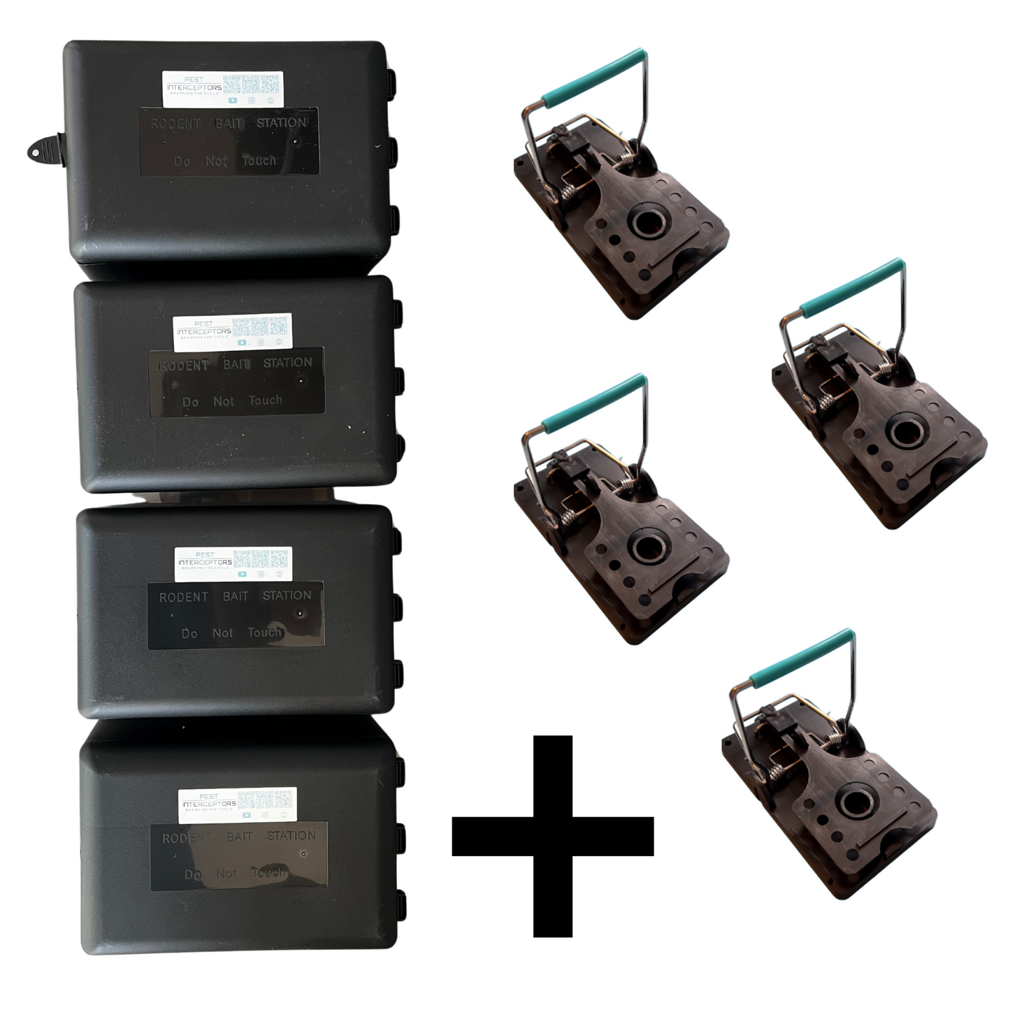 4x Rat Bait Stations + 4x Blue Bar Rat Trap Included, Tamper proof, Child safe , pet safe (4) pack from Pest Interceptors V2