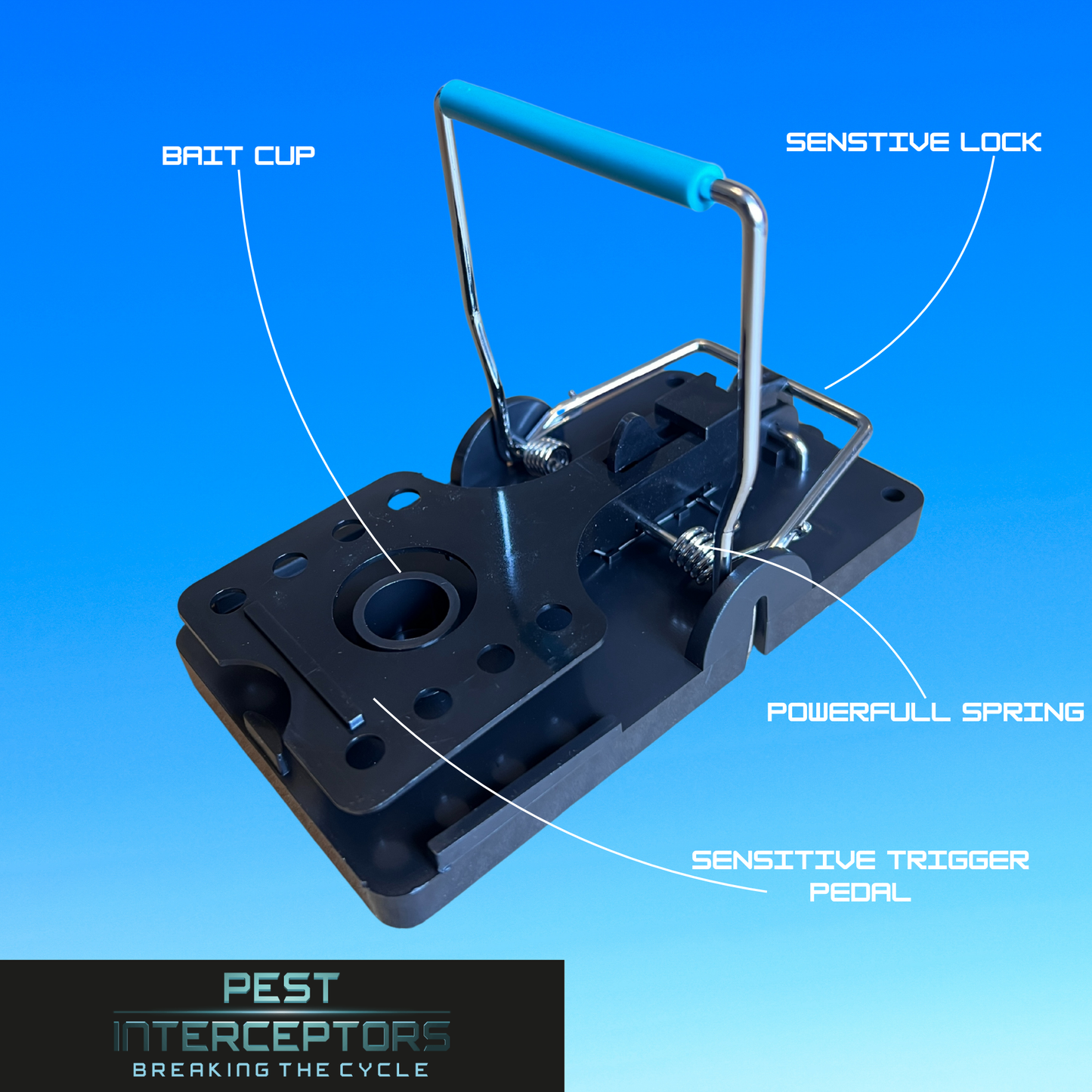 4x Rat Traps - The Blue Bar Snap Back Rat Trap from Pest Interceptors!