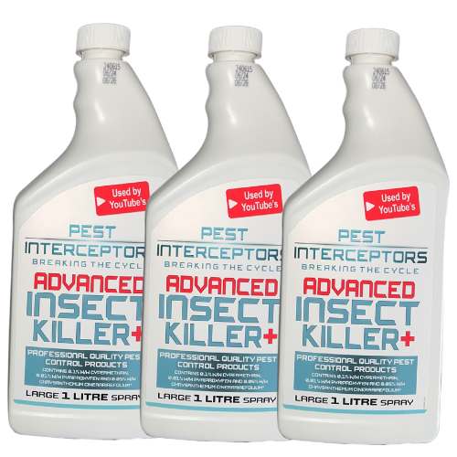 3 X 1 Litre ADVANCED INSECT KILLER + 3 active ingredients including an IGR! By Pest Interceptors
