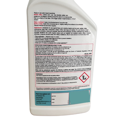 3 X 1 Litre ADVANCED INSECT KILLER + 3 active ingredients including an IGR! By Pest Interceptors