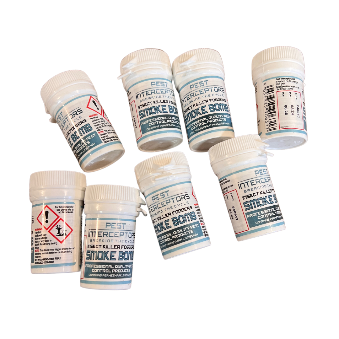 Insect Smoke Bomb Foggers, 8 Pack, for Cockroaches, Bedbugs, Fleas, House Flies, Mosquitoes, Moths and Beetles - by Pest Interceptors