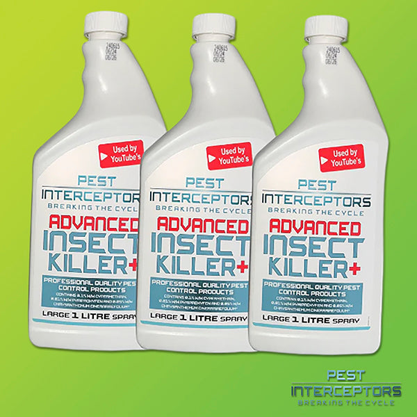 3 Pack ADVANCED INSECT KILLER 1 Litre  + 3 active ingredients including an IGR! By Pest Interceptors