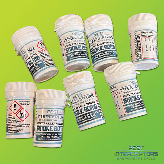 Insect Smoke Bomb Foggers - 8 Pack, for Cockroaches, Bedbugs, Fleas, House Flies, Mosquitoes, Moths and Beetles - by Pest Interceptors