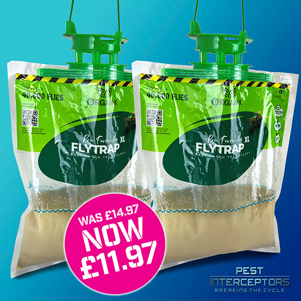 Non-Toxic Fly Trap 2 Pack - For use on farm buildings, animal housing, livestock pens, gardens, waste areas and industrial sites.