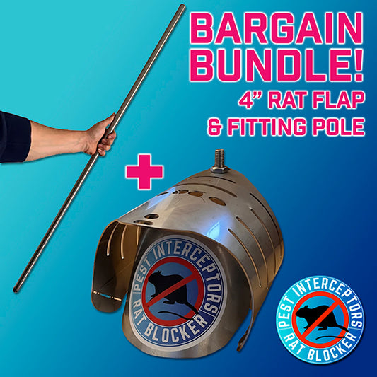 BARGAIN BUNDLE! 4 inch RAT FLAP + Fitting pole