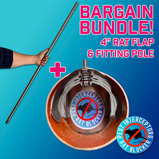 BARGAIN BUNDLE! 4 inch RAT FLAP + Fitting pole