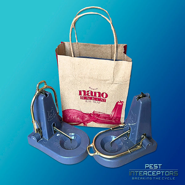 Pest Interceptors - 2 Pack Heavy Duty 'L' Shape NANO, Tombstone Traps, Reusable Easy To Set and Use for Rats & Mice