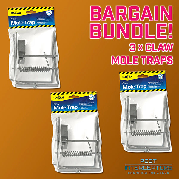 3 x Claw Mole Trap PROFESSIONAL - BARGAIN PACK OF 3