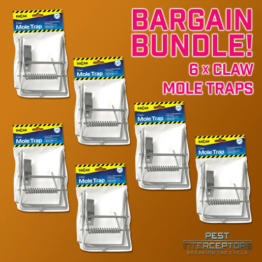6 x Claw Mole Trap PROFESSIONAL - BARGAIN PACK OF 6