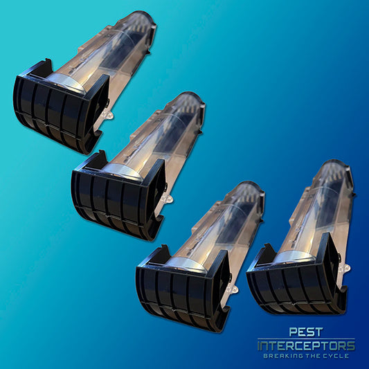 Pest Interceptors 4 Pack Live Capture Trap Humane mouse trap indoor and outdoor use. NO-KILL