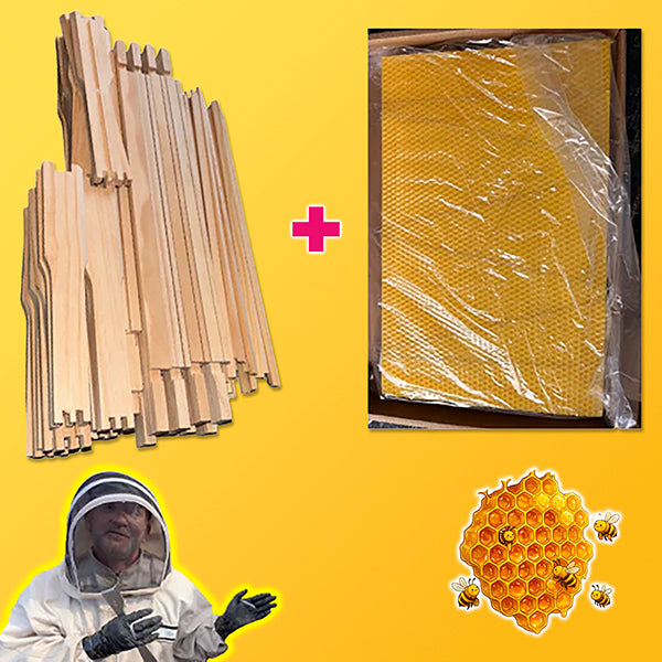 National DN4 Brood + SN4 Super Frames with Wired Beeswax Foundation – Assembly Pack