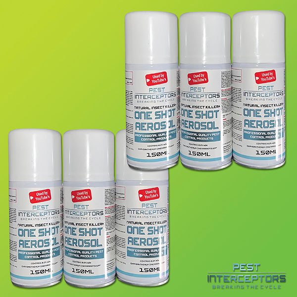 6 x ONE SHOT AEROSOL INSECTICIDAL SPACE FOGGER by Pest Interceptors