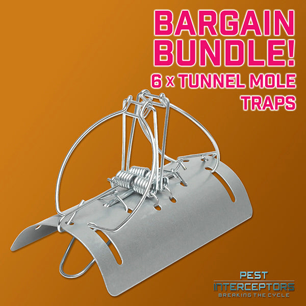 6 x Tunnel Mole Trap PRO USE - BARGAIN PACK OF 6