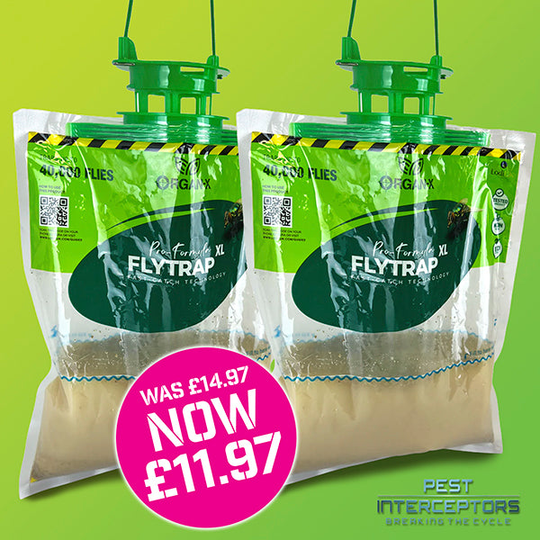 Non-Toxic Fly Trap 2 Pack - For use on farm buildings, animal housing, livestock pens, gardens, waste areas and industrial sites.