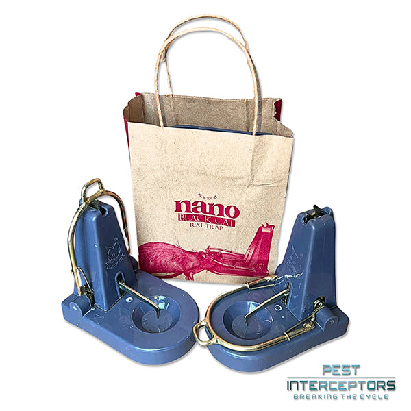 Pest Interceptors - 2 Pack Heavy Duty 'L' Shape NANO, Tombstone Traps, Reusable Easy To Set and Use for Rats & Mice