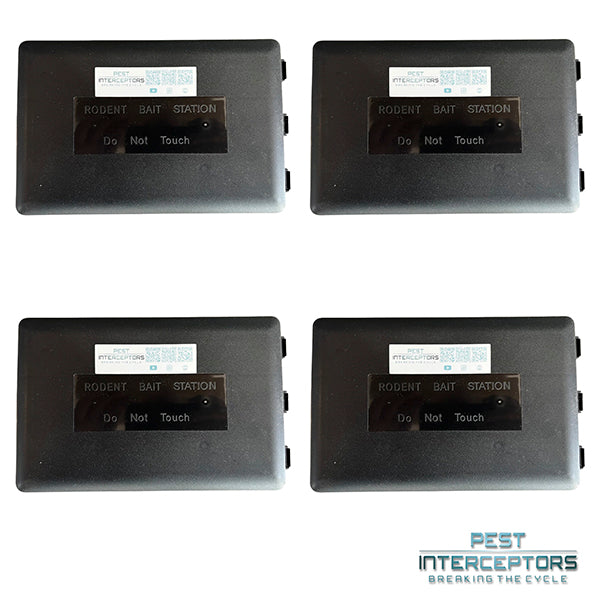 Rat Bait Stations x 4 - Tamper-proof, Child-safe, Pet-safe (4) pack from Pest Interceptors V2 (TRAPS NOT INCLUDED)