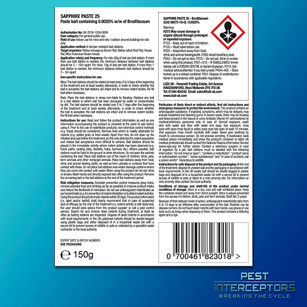 1 x Sapphire Paste Pesticide 25 (150g Pouch)