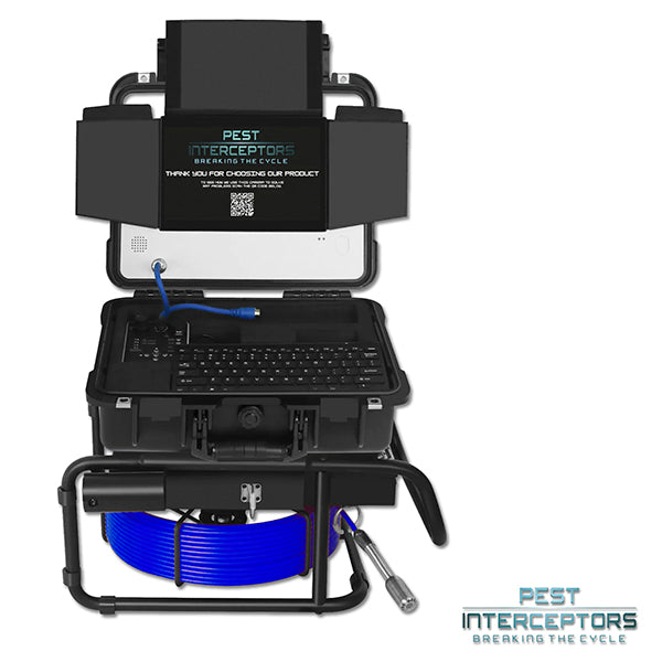 Pest Interceptors Sewer Inspection Camera 23mm - For use in drainage inspections 30 metre reel BLUE cable (5.2mm cable thickness)IP68