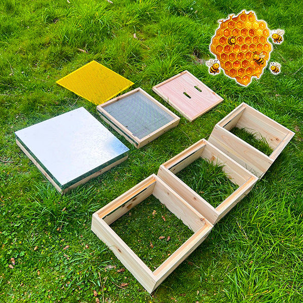 National Beehive x 1 - Complete Beehive with all frames and wax foundation - (pine)