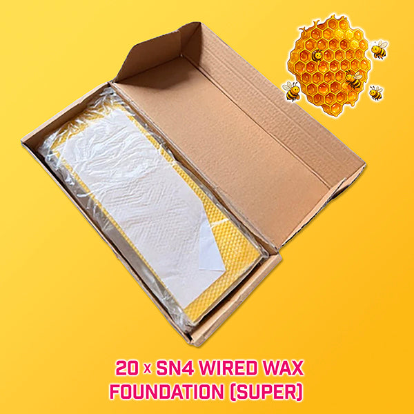 National DN4 Brood + SN4 Super Frames with Wired Beeswax Foundation – Assembly Pack