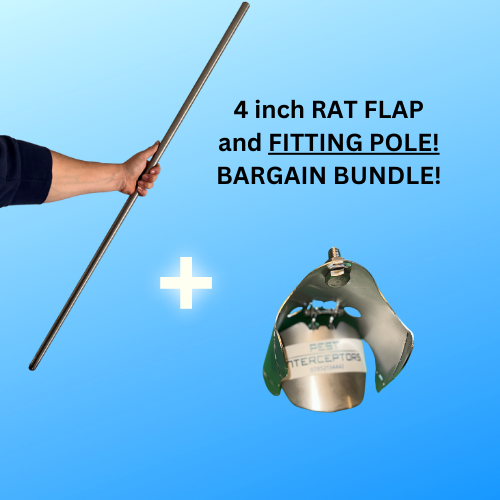 4 inch RAT FLAP + Fitting pole BARGAIN BUNDLE