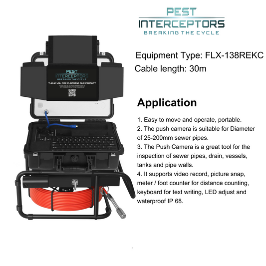 Sewer inspection camera 23mm - For use in drainage inspections 30 meter reel BLUE cable IP68