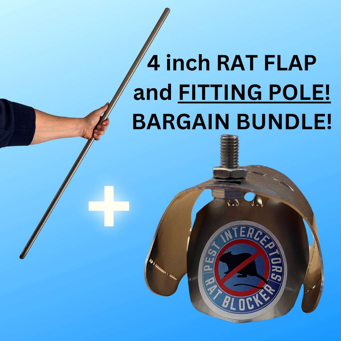 4 inch RAT FLAP + Fitting pole BARGAIN BUNDLE