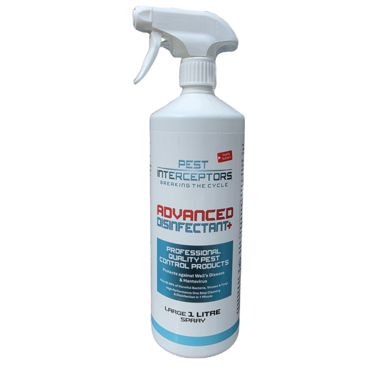Pest Interceptors® Advanced Disinfectant+ Spray 1 Litre  Professional Ready-to-Use Surface Cleaner One-Minute Disinfection – For Pest-Control Equipment, Traps and Contaminated Areas