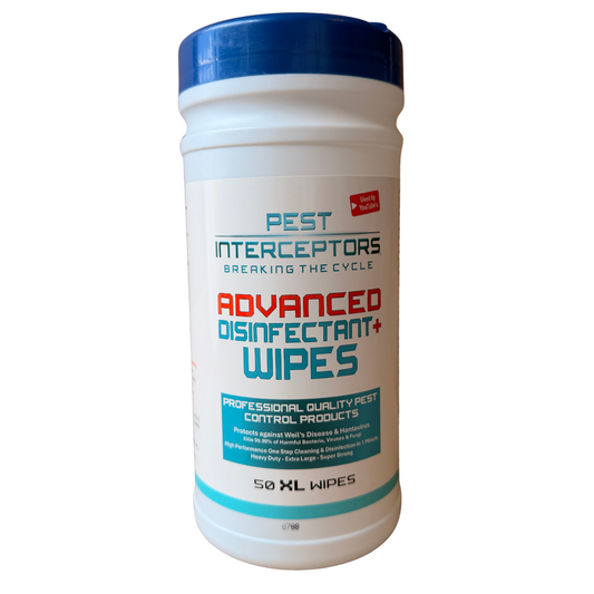 Pest Interceptors® Advanced Disinfectant+ Wipes Professional Pest Control Disinfectant 50 Extra Large Wipes