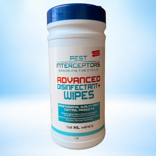 Pest Interceptors® Advanced Disinfectant+ Wipes Professional Pest Control Disinfectant 50 Extra Large Wipes