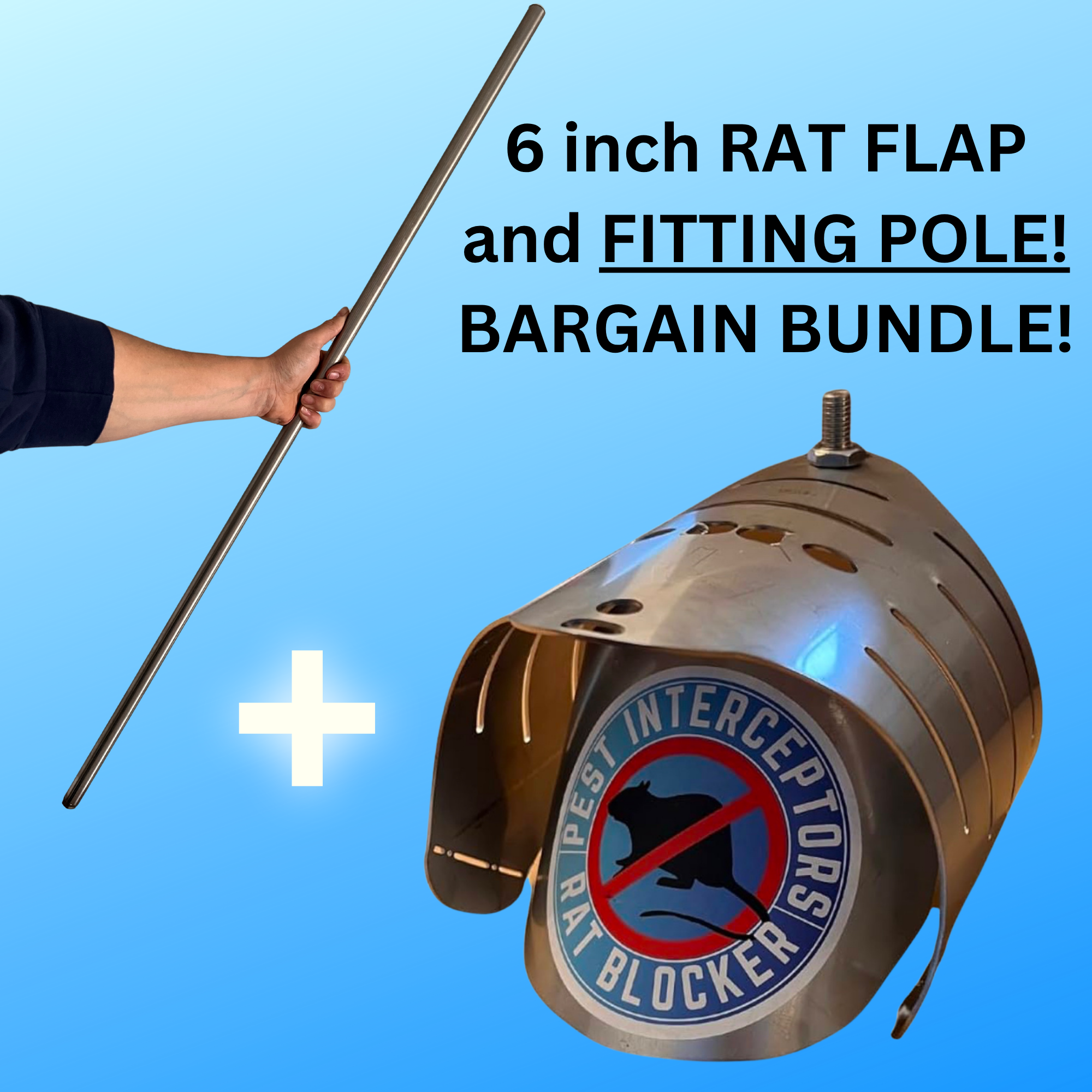 6 inch RAT FLAP + Fitting pole BARGAIN BUNDLE – PEST INTERCEPTORS
