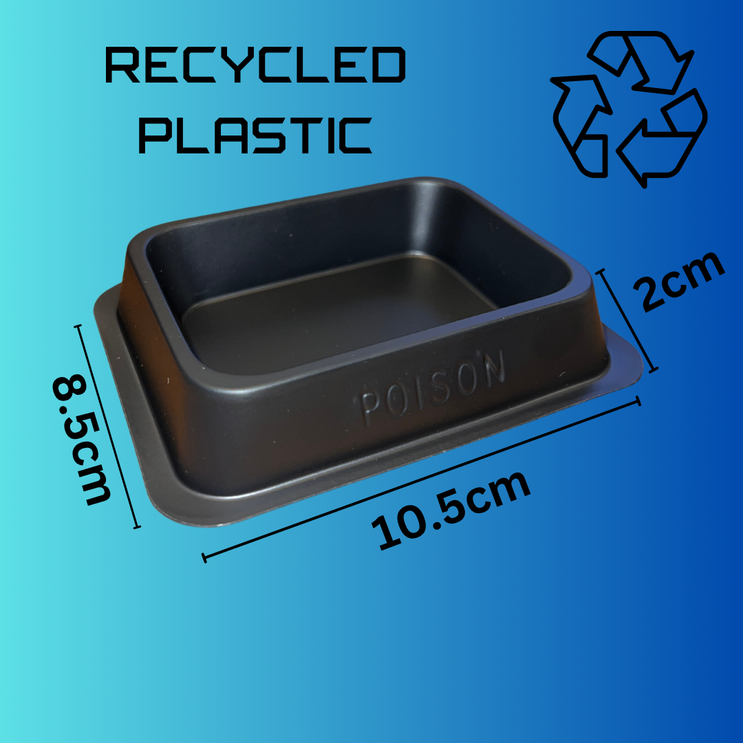 Recycled Black 10 X Medium Bait Trays Ideal for Mouse And Rat Poison - Multiple use Tray For use in Lofts and voids Suitable for grain baits and sachet baits.