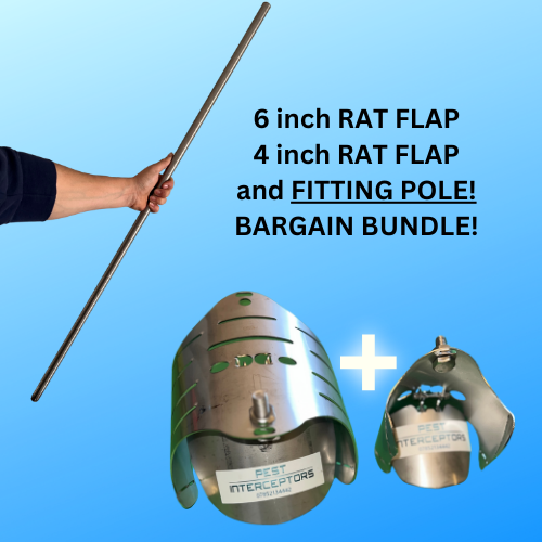 6 & 4 inch RAT FLAPs + Fitting pole BARGAIN BUNDLE!