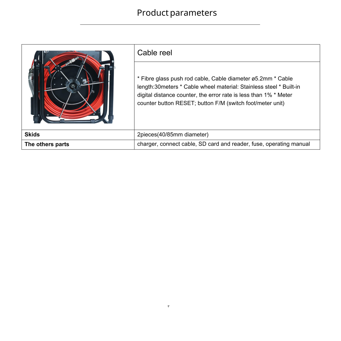 Sewer inspection camera 23mm - For use in drainage inspections 30 meter reel BLUE cable IP68