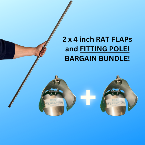 2x 4 inch RAT FLAPs + Fitting pole BARGAIN BUNDLE!