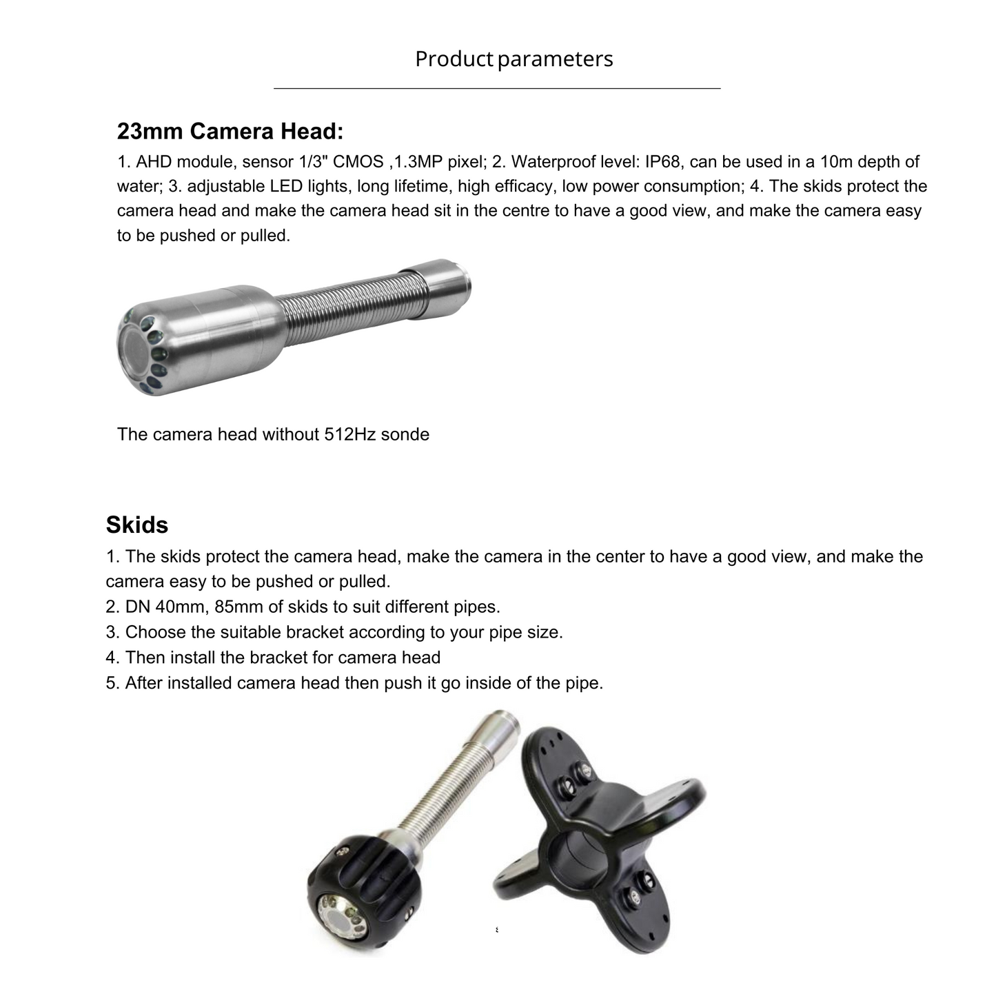 Sewer inspection camera 23mm - For use in drainage inspections 30 meter reel BLUE cable IP68