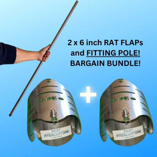 2x 6 inch RAT FLAP plus FITTING POLE bargain bundle