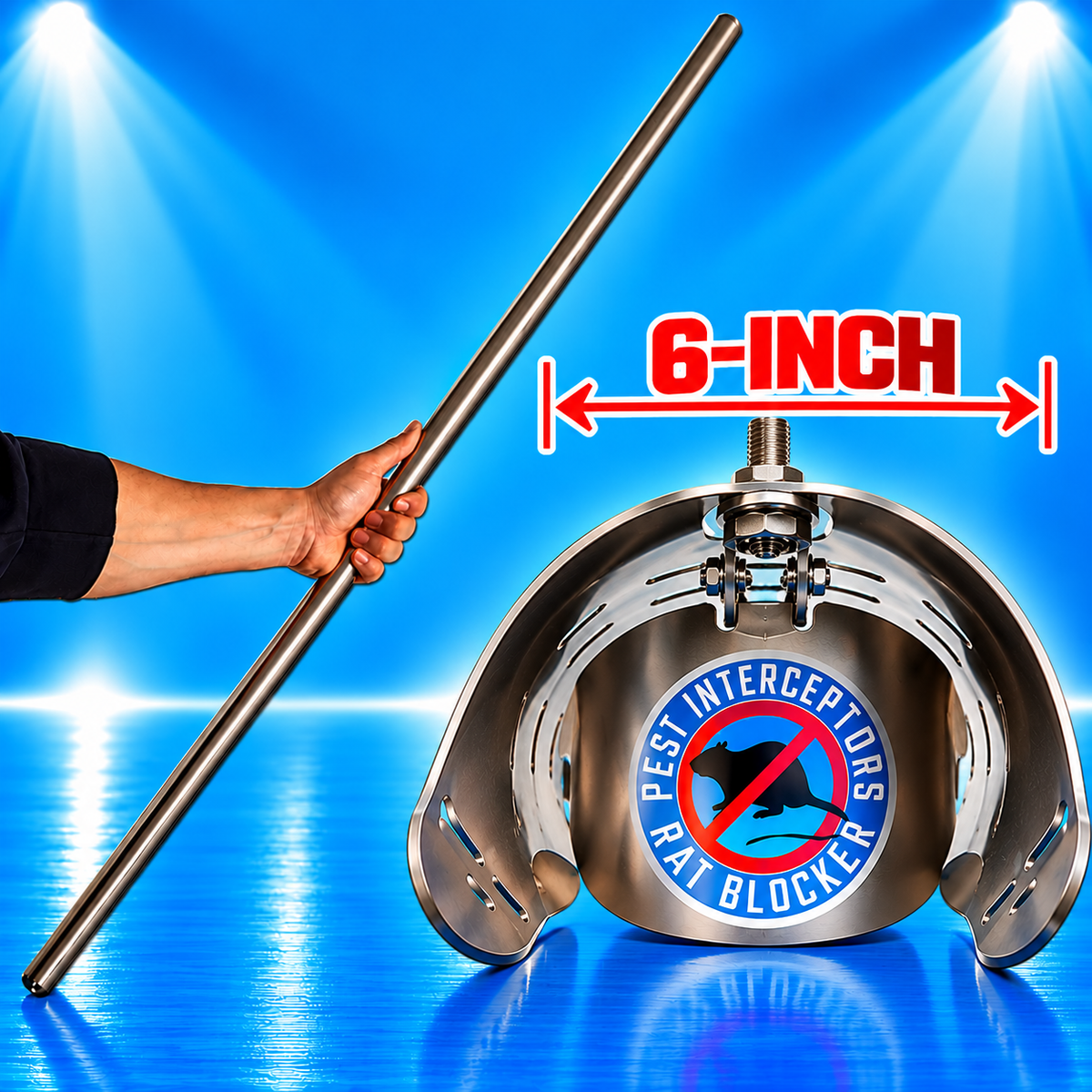 6 inch RAT FLAP + Fitting pole BARGAIN BUNDLE