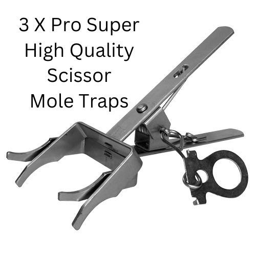 3x SCISSOR Mole Traps HIGH QUALITY PROFESSIONAL TRAPS