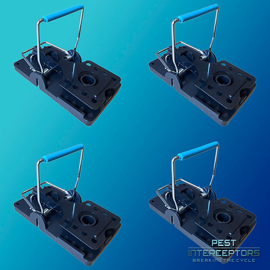 4 x Rat Traps - The Blue Bar Snap Back Rat Trap from Pest Interceptors!