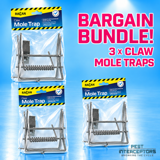3 x Claw Mole Trap PROFESSIONAL - BARGAIN PACK OF 3