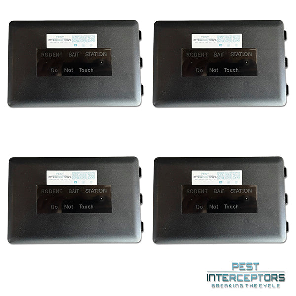 Rat Bait Stations x 4 + Blue Bar Rat Trap x 4 Included, Tamper-proof, Child-safe, pet-safe - 4 Pack from Pest Interceptors V2