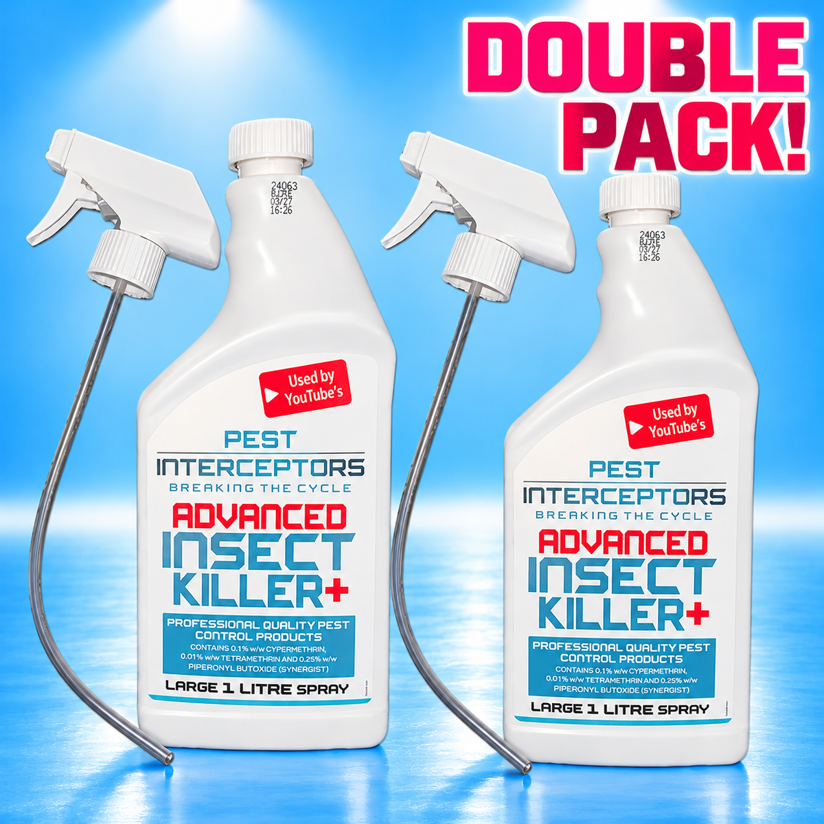 2 Pack ADVANCED INSECT KILLER  1 Litre+ 3 active ingredients including an IGR! By Pest Interceptors