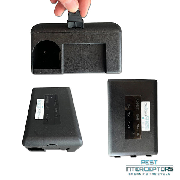 Rat Bait Stations x 4 + Blue Bar Rat Trap x 4 Included, Tamper-proof, Child-safe, pet-safe - 4 Pack from Pest Interceptors V2