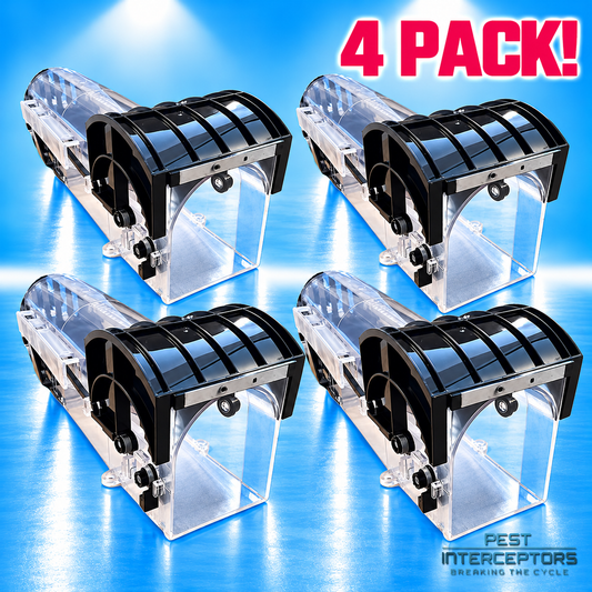 Pest Interceptors 4 Pack Live Capture Trap Humane mouse trap indoor and outdoor use. NO-KILL