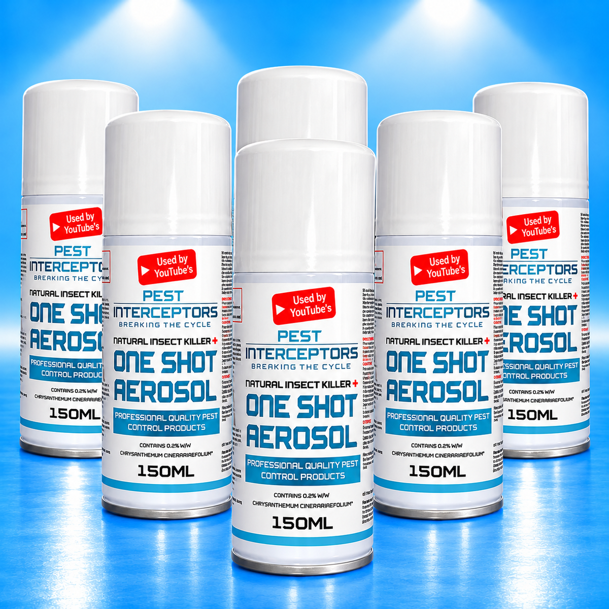 6 x ONE SHOT AEROSOL INSECTICIDAL SPACE FOGGER by Pest Interceptors