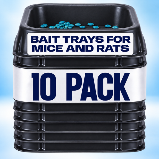 Recycled Black 10 X Medium Bait Trays Ideal for Mouse And Rat Poison - Multiple use Tray For use in Lofts and voids Suitable for grain baits and sachet baits.